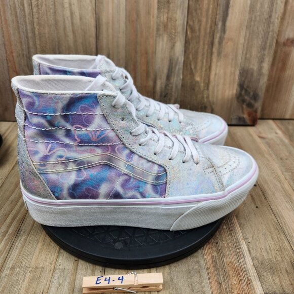 Womens Vans Sk8 Hi size 8.5 Butterfly Dreams Athletic Canvas Platform Shoes - Picture 8 of 8